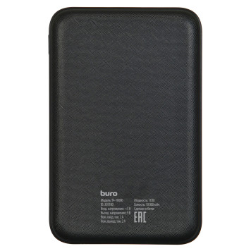 Мобильный аккумулятор Buro T4-10000 Li-Pol 10000mAh 2A+1A черный 2xUSB материал пластик -5
