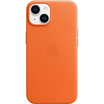 Чехол (клип-кейс) Apple для Apple iPhone 14 Leather Case with MagSafe A2906 оранжевый (MPP83ZM/A) -1