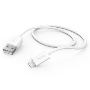 Кабель Hama H-201579 00201579 USB-A-Lightning MFI 1м белый 