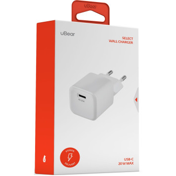 Сетевое зар./устр. uBear WC20WH01-AD 20W 3A (PD+QC) USB-C универсальное белый -2