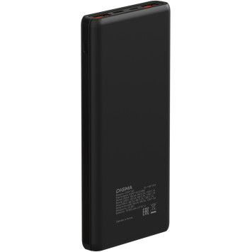 Мобильный аккумулятор Digma DGPF10C 10000mAh QC3.0/PD3.0 22.5W 3A 2xUSB-A/USB-C черный (DGPF10C22PBK) -1