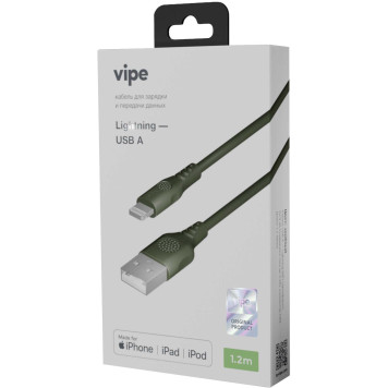 Кабель Vipe VPCBLMFIPVCGRN USB (m)-Lightning (m) 1.2м зеленый -4