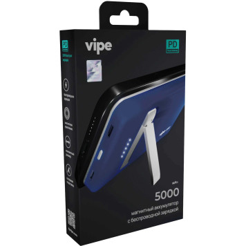 Мобильный аккумулятор Vipe Crosby 5000mAh QC/PD 2.4A беспров.зар. синий (VPPBCROSBY5KBL) -5