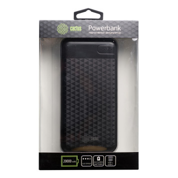 Мобильный аккумулятор Cactus CS-PBFSET-20000 Li-Pol 20000mAh 2.1A+2.1A черный 2xUSB материал пластик -3