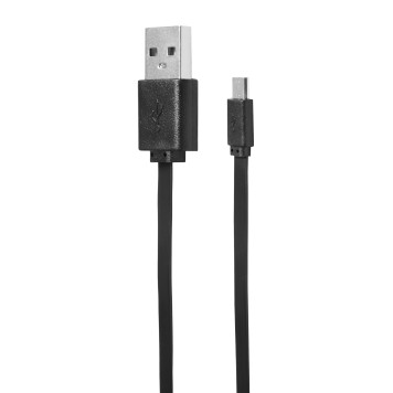 Кабель SunWind USB (m)-micro USB (m) 1м черный плоский -1