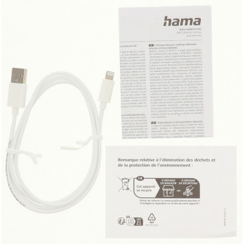 Кабель Hama H-201579 00201579 USB-A-Lightning MFI 1м белый -2