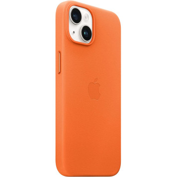 Чехол (клип-кейс) Apple для Apple iPhone 14 Leather Case with MagSafe A2906 оранжевый (MPP83ZM/A) -5