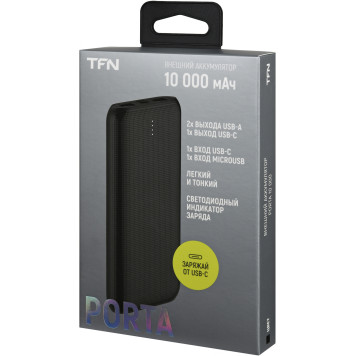 Мобильный аккумулятор TFN Porta PB-247 10000mAh 2.1A черный (TFN-PB-247-BK) -6