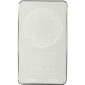 Мобильный аккумулятор Vipe Crosby 5000mAh QC/PD 2.4A беспров.зар. белый (VPPBCROSBY5KWH) -1