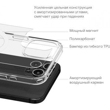 Чехол (клип-кейс) uBear для Apple iPhone 15 Plus Real Mag Case with MagSafe прозрачный (CS254TT67RL-I23M) -7