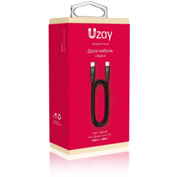 Кабель Uzay UZ-12CC-C1809-9-BK USB Type-C (m)-USB Type-C (m) 1.2м черный коробка (упак.:1шт) -4