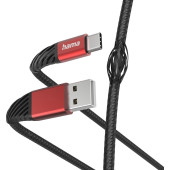 Кабель Hama H-201540 00201540 USB-A-USB-C 1.5м черный/красный