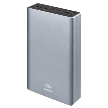 Мобильный аккумулятор Digma Power Delivery DG-PD-30000-SLV QC 3.0 PD(18W) Li-Pol 30000mAh 3A серебристый 3xUSB материал алюминий -5