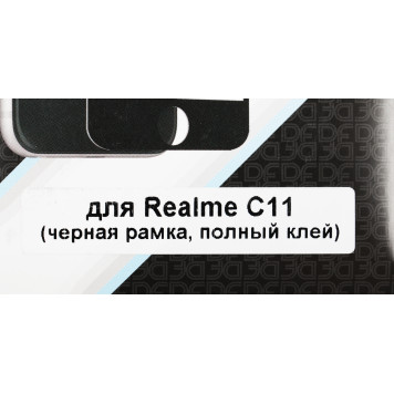 Защитное стекло для экрана DF rmColor-10 черный для Realme C11 1шт. (DF RMCOLOR-10 (BLACK)) -3