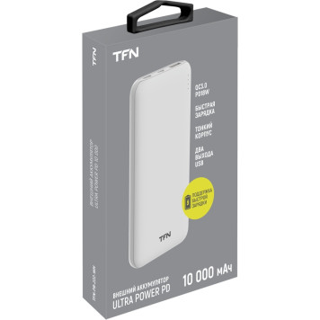 Мобильный аккумулятор TFN Ultra Power PB-222 10000mAh 3A белый (TFN-PB-222-WH) -1