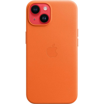 Чехол (клип-кейс) Apple для Apple iPhone 14 Leather Case with MagSafe A2906 оранжевый (MPP83ZM/A) -4
