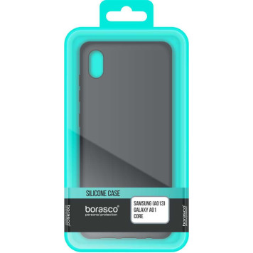 Чехол (клип-кейс) BoraSCO для Samsung Galaxy A01 Core Silicone Case черный (матовый) (39204) -5