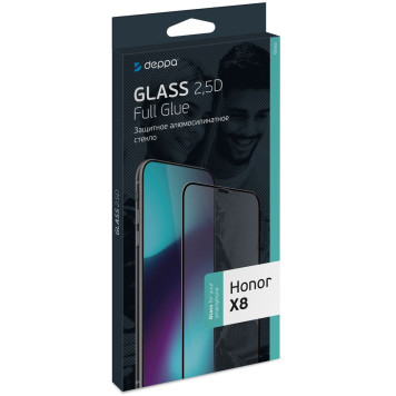 Защитное стекло для экрана Deppa 62893 для Honor X8 2.5D 1шт. -1