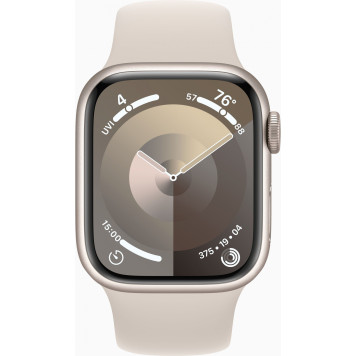 Смарт-часы Apple Watch Series 9 A2978 41мм OLED корп.сияющая звезда Sport Band рем.сияющая звезда разм.брасл.:130-180мм (MR8T3LL/A) -1