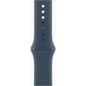Смарт-часы Apple Watch Series 9 A2980 45мм OLED корп.серебристый Sport Band рем.синий разм.брасл.:160-210мм (MR9E3LL/A)