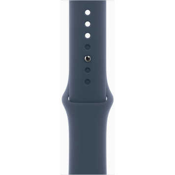 Смарт-часы Apple Watch Series 9 A2980 45мм OLED корп.серебристый Sport Band рем.синий разм.брасл.:160-210мм (MR9E3LL/A) 