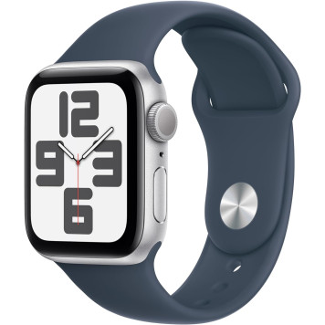 Смарт-часы Apple Watch SE 2023 A2722 40мм OLED корп.серебристый Sport Band рем.синий разм.брасл.:130-180мм (MRE13LL/A) -1