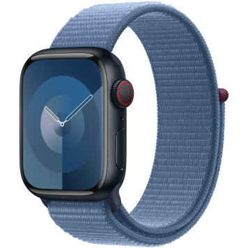 Смарт-часы Apple Watch SE 2023 A2723 44мм OLED корп.серебристый Sport Loop рем.синий разм.брасл.:130-200мм (MREF3LL/A) -1