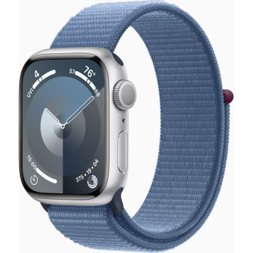 Смарт-часы Apple Watch Series 9 A2978 41мм OLED корп.серебристый Sport Loop рем.синий разм.брасл.:130-200мм (MR923LL/A) 