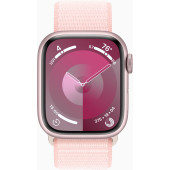 Смарт-часы Apple Watch Series 9 A2978 41мм OLED корп.розовый Sport Loop рем.светло-розовый разм.брасл.:130-200мм (MR953LL/A)