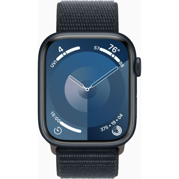 Смарт-часы Apple Watch Series 9 A2980 45мм OLED корп.темная ночь Sport Loop рем.темная ночь разм.брасл.:145-220мм (MR9A3ZP/A) -1