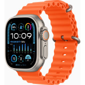 Смарт-часы Apple Watch Ultra 2 A2987 49мм OLED корп.титан Ocean band рем.оранжевый разм.брасл.:130-200мм (MREH3LL/A)