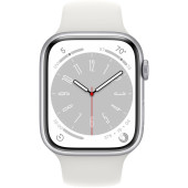 Смарт-часы Apple Watch Series 8 А2771 45мм OLED корп.серебристый рем.белый разм.брасл.:M/L (MP6Q3LL/A)