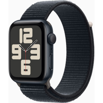 Смарт-часы Apple Watch SE 2023 A2723 44мм OLED корп.темная ночь Sport Loop рем.темная ночь разм.брасл.:145-220мм (MREA3LL/A) -1