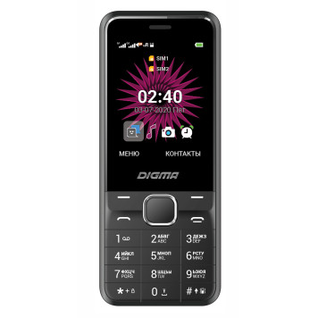 Мобильный телефон Digma A241 Linx 32Mb черный моноблок 2Sim 2.44