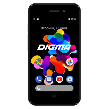 Смартфон Digma Q401 3G HIT 8Gb 1Gb черный моноблок 3G 2Sim 4