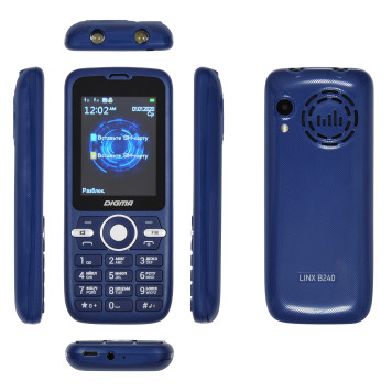 Мобильный телефон Digma B240 Linx 32Mb синий моноблок 2Sim 2.44