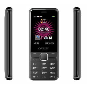 Мобильный телефон Digma A241 Linx 32Mb черный моноблок 2Sim 2.44