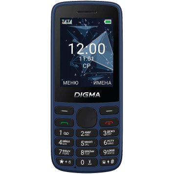 Мобильный телефон Digma A243 Linx 32Mb 32Mb темно-синий моноблок 2Sim 2.4