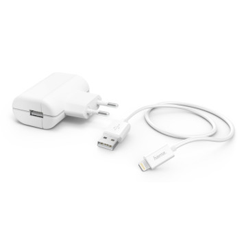 Сетевое зар./устр. Hama H-183265 2.4A для Apple кабель Apple Lightning белый (00183265) 