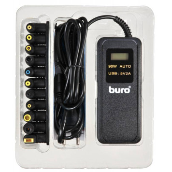 Блок питания Buro BUM-0065A90 автоматический 90W 12V-20V 11-connectors 5A 1xUSB 2.1A от бытовой электросети LСD индикатор -4
