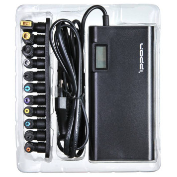Блок питания Ippon SD65U автоматический 65W 15V-19.5V 11-connectors 3.5A 1xUSB 2.1A от бытовой электросети LСD индикатор -4