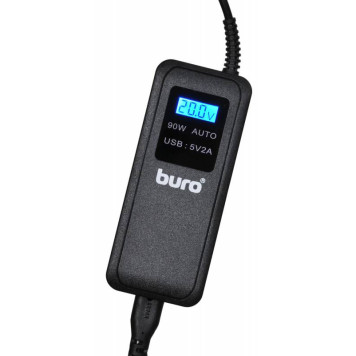 Блок питания Buro BUM-0065A90 автоматический 90W 12V-20V 11-connectors 5A 1xUSB 2.1A от бытовой электросети LСD индикатор -2