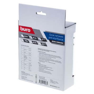 Блок питания Buro BUM-1130M90 ручной 90W 12V-20V 11-connectors 3.75A 1xUSB 1A от бытовой электросети LED индикатор -6