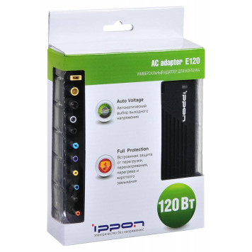 Блок питания Ippon E120 автоматический 120W 18.5V-20V 11-connectors 6.0A от бытовой электросети LED индикатор -7