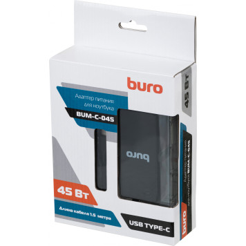 Блок питания Buro BUM-С-045 автоматический 45W 5V-20V 3A 1xUSB 2.4A от бытовой электросети LED индикатор -4