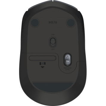 Мышь Logitech M170 серый/черный оптическая (1000dpi) беспроводная USB для ноутбука (2but) -3