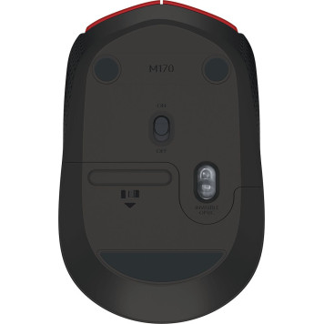 Мышь Logitech M171 красный/черный оптическая (1000dpi) беспроводная USB для ноутбука (2but) -3