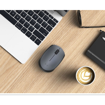 Мышь Logitech M170 серый/черный оптическая (1000dpi) беспроводная USB для ноутбука (2but) -8