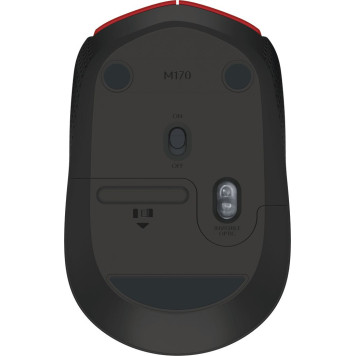 Мышь Logitech M170 красный/черный оптическая (1000dpi) беспроводная USB (3but) -4