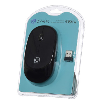 Мышь Оклик 535MW черный/черный оптическая (1000dpi) беспроводная USB (2but) -6